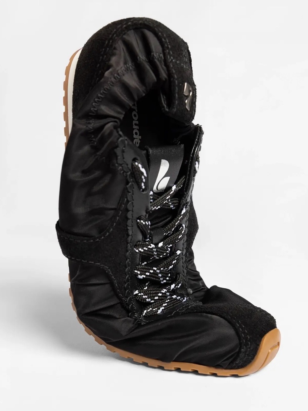 Larroude Stella Lite Sneaker In Black Nylon and Suede - Picture 5 of 8